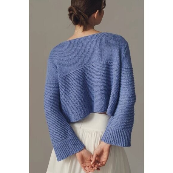 NWT Size XL -Anthropologie Cotton Textured Boat-Neck Sweater (NWT US$118) - Picture 3 of 16